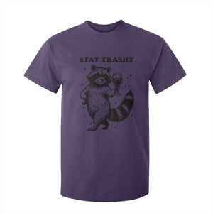 Stay Trashy Raccoon T Shirt For Kid Funny Raccoon Drinking Wine Meme TS14 Purple Print Your Wear