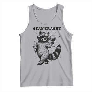 Stay Trashy Raccoon Tank Top Funny Raccoon Drinking Wine Meme TS14 Athletic Heather Print Your Wear