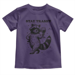 Stay Trashy Raccoon Toddler T Shirt Funny Raccoon Drinking Wine Meme TS14 Purple Print Your Wear