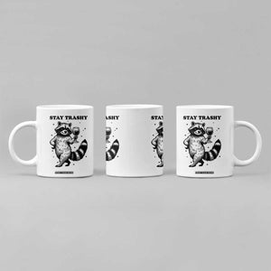 Stay Trashy Raccoon Coffee Mug Funny Raccoon Drinking Wine Meme TS14 Print Your Wear