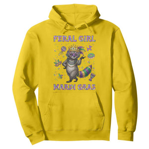 Mardi Gras Raccoon Hoodie Feral Girl Mardi Gras TS14 Daisy Print Your Wear