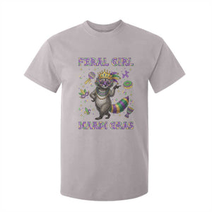 Mardi Gras Raccoon T Shirt For Kid Feral Girl Mardi Gras TS14 Ice Gray Print Your Wear