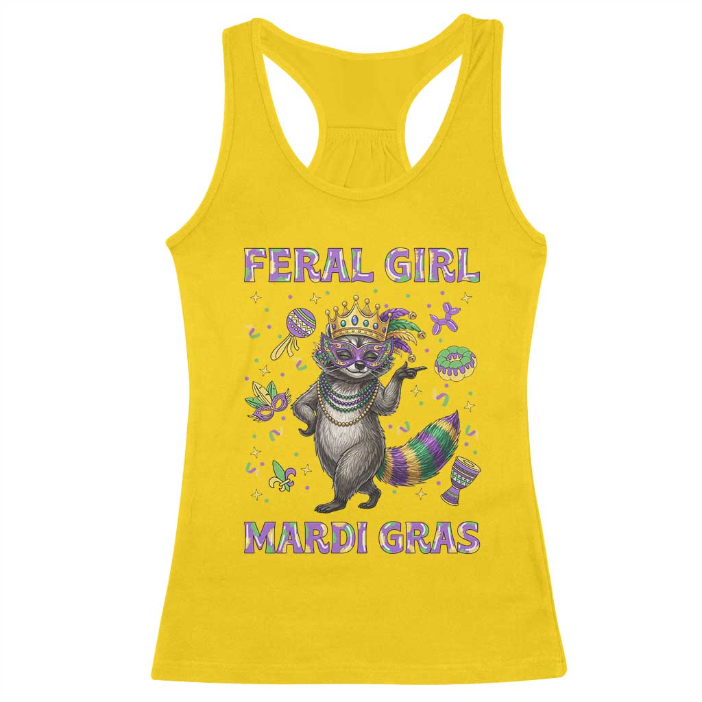 Mardi Gras Raccoon Racerback Tank Top Feral Girl Mardi Gras TS14 Daisy Print Your Wear