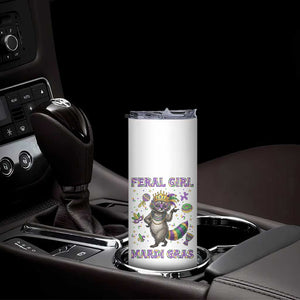 Mardi Gras Raccoon Skinny Tumbler Feral Girl Mardi Gras TS14 Print Your Wear