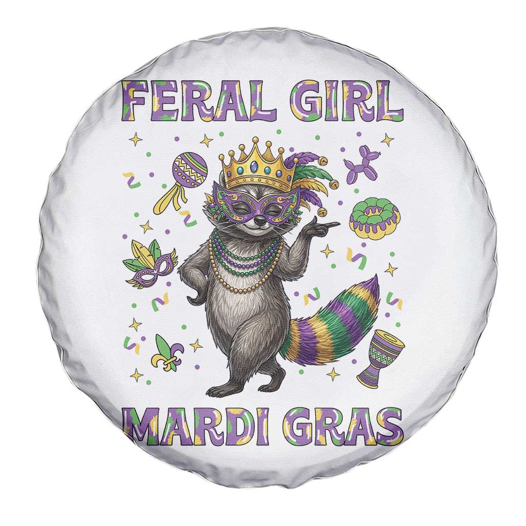 Mardi Gras Raccoon Spare Tire Cover Feral Girl Mardi Gras TS14 Print Your Wear