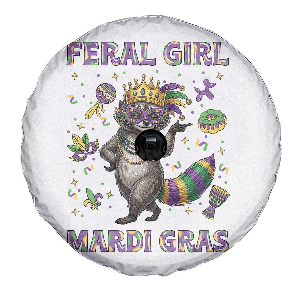 Mardi Gras Raccoon Spare Tire Cover Feral Girl Mardi Gras TS14 Print Your Wear