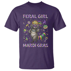 Mardi Gras Raccoon T Shirt Feral Girl Mardi Gras TS14 Purple Print Your Wear
