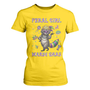 Mardi Gras Raccoon T Shirt For Women Feral Girl Mardi Gras TS14 Daisy Print Your Wear