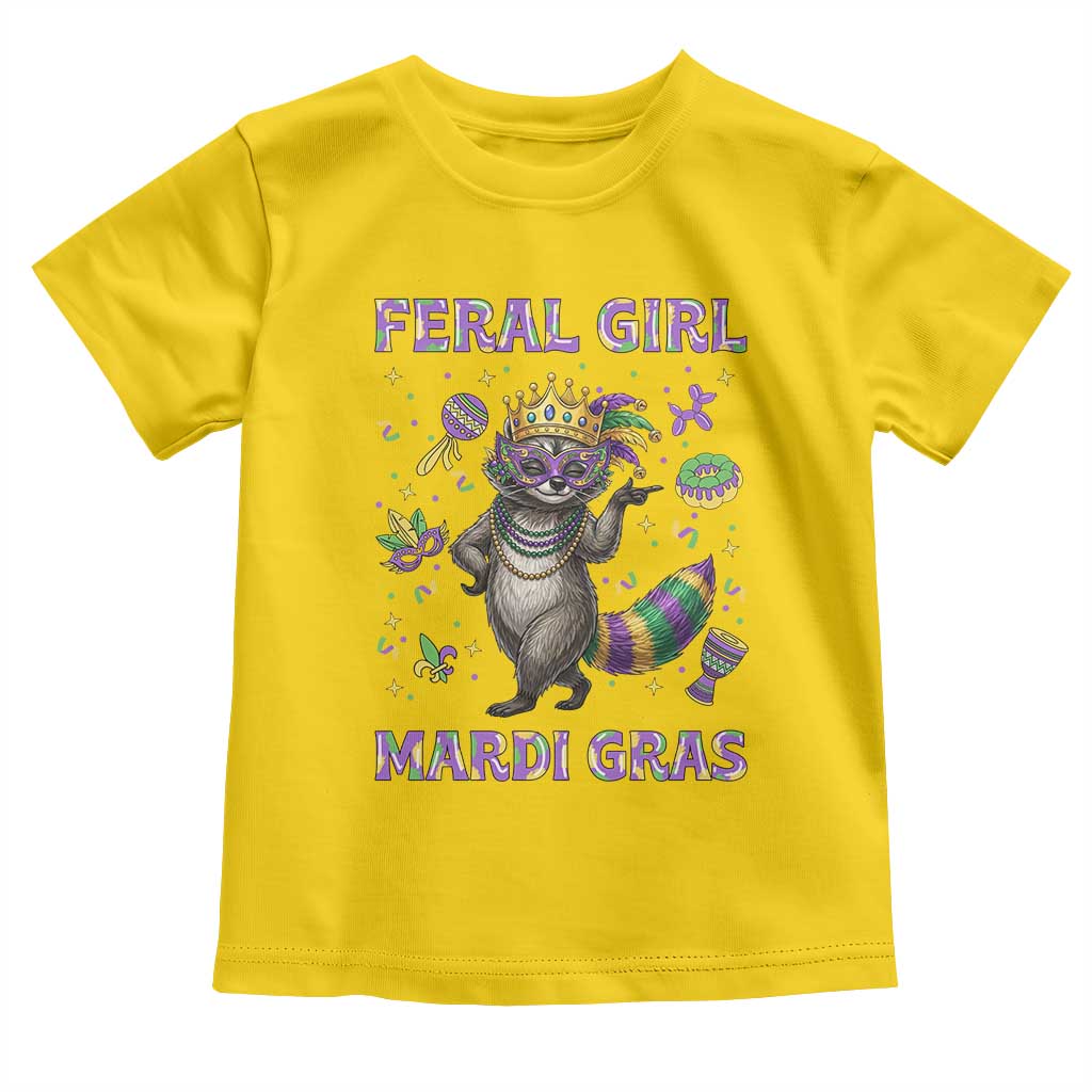 Mardi Gras Raccoon Toddler T Shirt Feral Girl Mardi Gras TS14 Daisy Print Your Wear