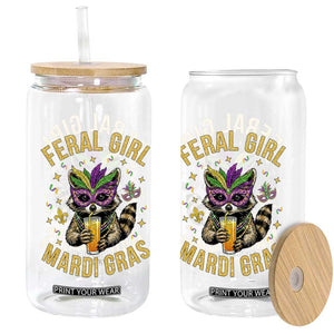 Mardi Gras Raccoon Glass Can Feral Girl Mardi Gras Trash Panda TS14 Print Your Wear