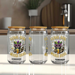 Mardi Gras Raccoon Glass Can Feral Girl Mardi Gras Trash Panda TS14 Print Your Wear