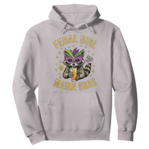Mardi Gras Raccoon Hoodie Feral Girl Mardi Gras Trash Panda TS14 Ice Gray Print Your Wear