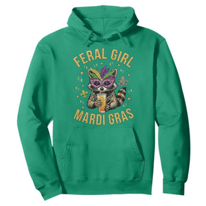 Mardi Gras Raccoon Hoodie Feral Girl Mardi Gras Trash Panda TS14 Irish Green Print Your Wear