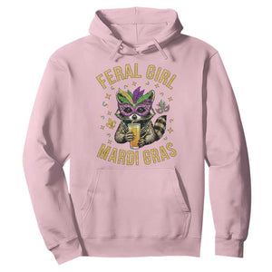 Mardi Gras Raccoon Hoodie Feral Girl Mardi Gras Trash Panda TS14 Light Pink Print Your Wear