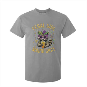 Mardi Gras Raccoon T Shirt For Kid Feral Girl Mardi Gras Trash Panda TS14 Sport Gray Print Your Wear