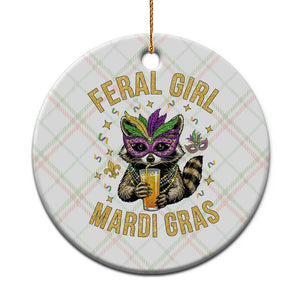 Mardi Gras Raccoon Ceramic Ornament Feral Girl Mardi Gras Trash Panda TS14 1pc Christmas Plaid Print Your Wear