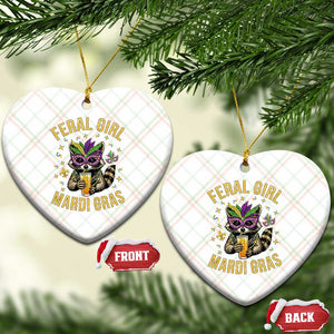 Mardi Gras Raccoon Ceramic Ornament Feral Girl Mardi Gras Trash Panda TS14 Print Your Wear