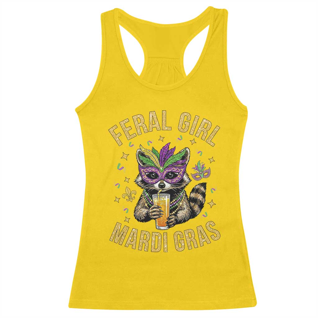 Mardi Gras Raccoon Racerback Tank Top Feral Girl Mardi Gras Trash Panda TS14 Daisy Print Your Wear