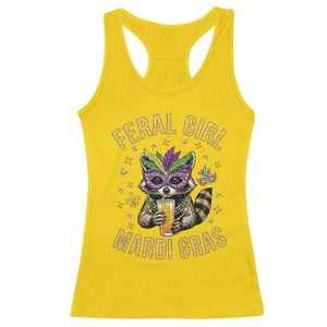Mardi Gras Raccoon Racerback Tank Top Feral Girl Mardi Gras Trash Panda TS14 Daisy Print Your Wear