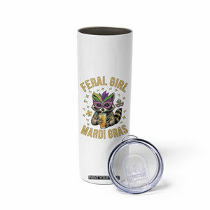 Mardi Gras Raccoon Skinny Tumbler Feral Girl Mardi Gras Trash Panda TS14 Print Your Wear
