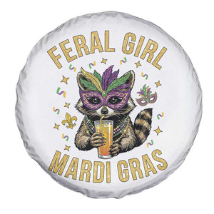 Mardi Gras Raccoon Spare Tire Cover Feral Girl Mardi Gras Trash Panda TS14 Print Your Wear
