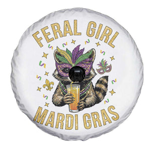 Mardi Gras Raccoon Spare Tire Cover Feral Girl Mardi Gras Trash Panda TS14 Print Your Wear