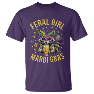 Mardi Gras Raccoon T Shirt Feral Girl Mardi Gras Trash Panda TS14 Purple Print Your Wear