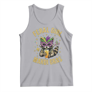 Mardi Gras Raccoon Tank Top Feral Girl Mardi Gras Trash Panda TS14 Athletic Heather Print Your Wear