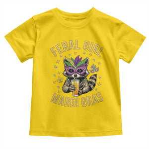 Mardi Gras Raccoon Toddler T Shirt Feral Girl Mardi Gras Trash Panda TS14 Daisy Print Your Wear