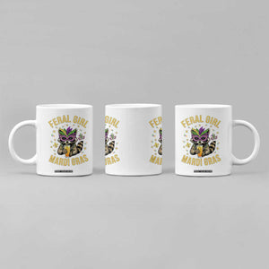Mardi Gras Raccoon Coffee Mug Feral Girl Mardi Gras Trash Panda TS14 Print Your Wear