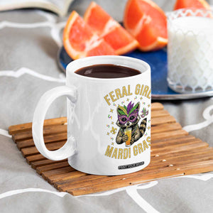Mardi Gras Raccoon Coffee Mug Feral Girl Mardi Gras Trash Panda TS14 Print Your Wear