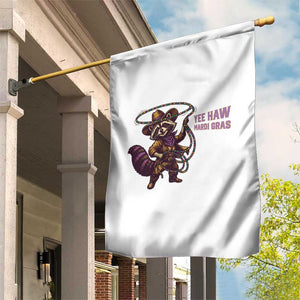 Mardi Gras Raccoon Garden Flag Yee Haw Cowboy Mardi Gras Carnival Trendy Meme TS14 Print Your Wear