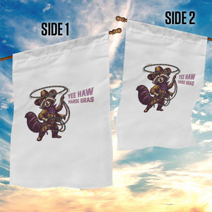 Mardi Gras Raccoon Garden Flag Yee Haw Cowboy Mardi Gras Carnival Trendy Meme TS14 Print Your Wear