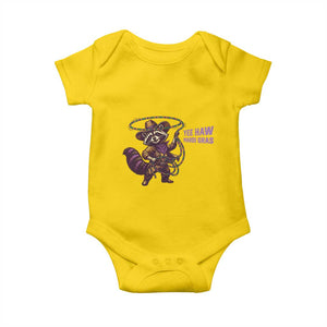 Mardi Gras Raccoon Baby Onesie Yee Haw Cowboy Mardi Gras Carnival Trendy Meme TS14 Daisy Print Your Wear