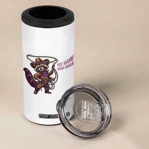 Mardi Gras Raccoon 4 in 1 Can Cooler Tumbler Yee Haw Cowboy Mardi Gras Carnival Trendy Meme TS14 Print Your Wear