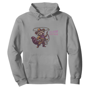 Mardi Gras Raccoon Hoodie Yee Haw Cowboy Mardi Gras Carnival Trendy Meme TS14 Sport Gray Print Your Wear