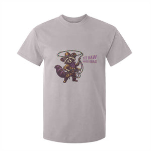 Mardi Gras Raccoon T Shirt For Kid Yee Haw Cowboy Mardi Gras Carnival Trendy Meme TS14 Ice Gray Print Your Wear