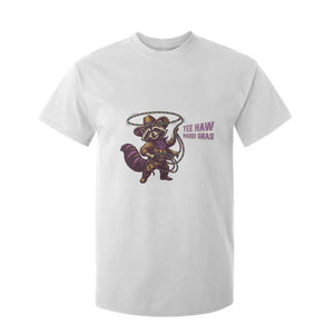 Mardi Gras Raccoon T Shirt For Kid Yee Haw Cowboy Mardi Gras Carnival Trendy Meme TS14 White Print Your Wear