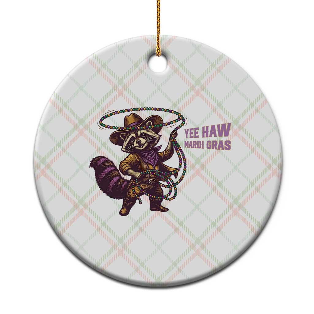 Mardi Gras Raccoon Ceramic Ornament Yee Haw Cowboy Mardi Gras Carnival Trendy Meme TS14 1pc Christmas Plaid Print Your Wear