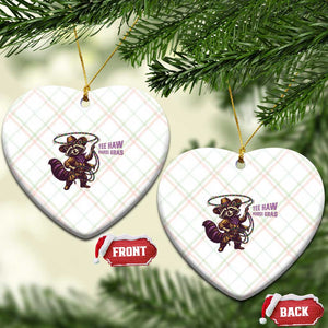 Mardi Gras Raccoon Ceramic Ornament Yee Haw Cowboy Mardi Gras Carnival Trendy Meme TS14 Print Your Wear