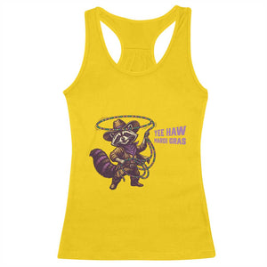 Mardi Gras Raccoon Racerback Tank Top Yee Haw Cowboy Mardi Gras Carnival Trendy Meme TS14 Daisy Print Your Wear