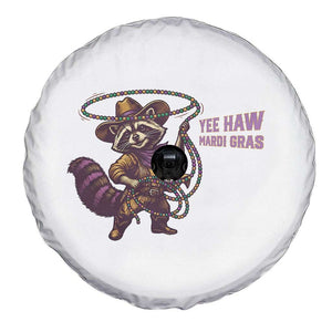 Mardi Gras Raccoon Spare Tire Cover Yee Haw Cowboy Mardi Gras Carnival Trendy Meme TS14 Print Your Wear