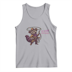 Mardi Gras Raccoon Tank Top Yee Haw Cowboy Mardi Gras Carnival Trendy Meme TS14 Athletic Heather Print Your Wear
