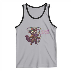 Mardi Gras Raccoon Tank Top Yee Haw Cowboy Mardi Gras Carnival Trendy Meme TS14 Athletic Heather Black Print Your Wear