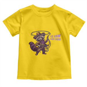 Mardi Gras Raccoon Toddler T Shirt Yee Haw Cowboy Mardi Gras Carnival Trendy Meme TS14 Daisy Print Your Wear