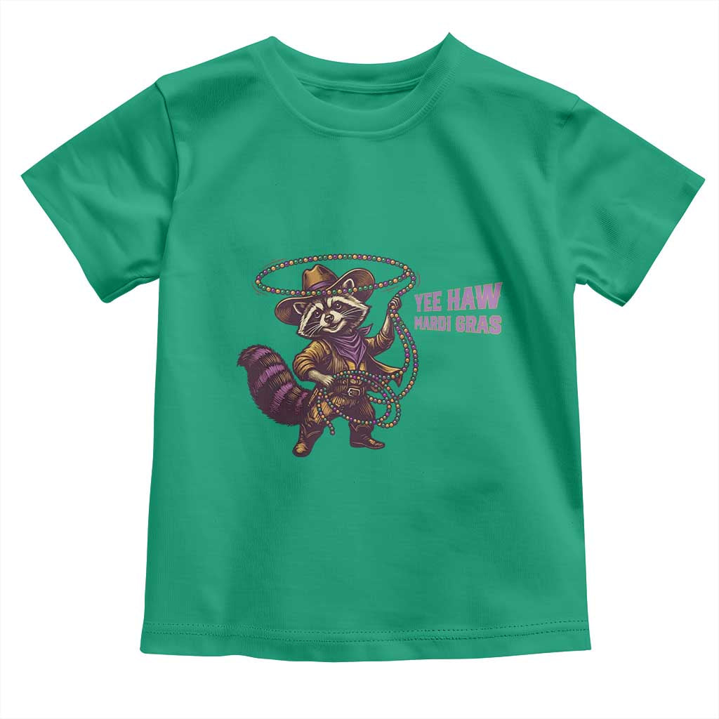 Mardi Gras Raccoon Toddler T Shirt Yee Haw Cowboy Mardi Gras Carnival Trendy Meme TS14 Irish Green Print Your Wear