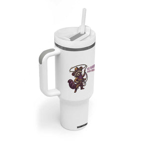 Mardi Gras Raccoon Tumbler With Handle Yee Haw Cowboy Mardi Gras Carnival Trendy Meme TS14 Print Your Wear