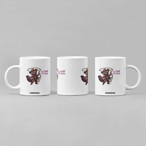 Mardi Gras Raccoon Coffee Mug Yee Haw Cowboy Mardi Gras Carnival Trendy Meme TS14 Print Your Wear