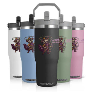 Mardi Gras Raccoon Flip Straw Tumbler Yee Haw Cowboy Mardi Gras Carnival Trendy Meme TS14 Print Your Wear