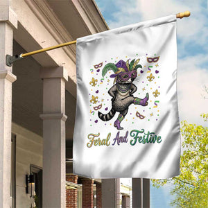 Mardi Gras Raccoon Garden Flag Feral And Festive TS14 Print Your Wear